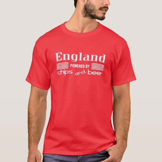 T-shirt L'Angleterre - actionnée par les frites et la (Devant)