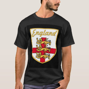 T-shirt L'Angleterre, l'anglais, l'insigne de 3 lions ou