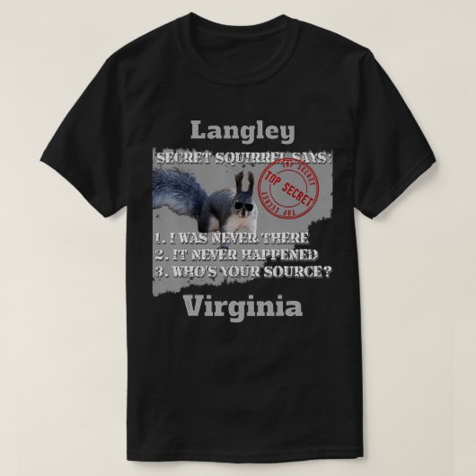 T-shirt Langley, Virginie Design d'écureuil secret sur le  (Design devant)