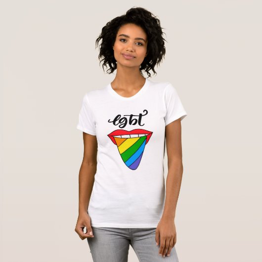 T-shirt Langue arc-en-ciel LGBT (Devant entier)