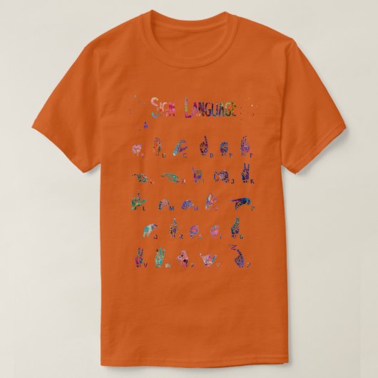 T-shirt Langue des signes alphabétiques ASL (Design devant)