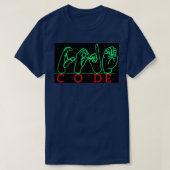 T-shirt Langue des signes ASL Sourd Mute Gesture CODE (Design devant)