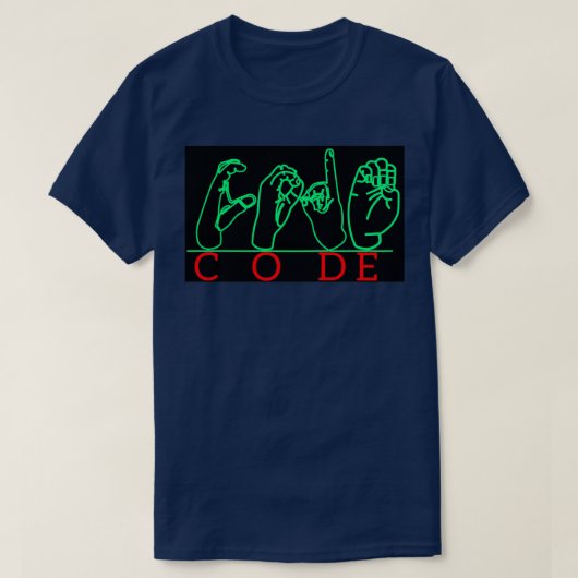T-shirt Langue des signes ASL Sourd Mute Gesture CODE (Design devant)