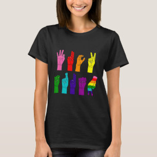 T-shirt Langue des signes Trump Subtil anti-Trump LGBTQ