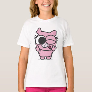 T-shirt Langue rose mignonne de clin d'oeil de paix de