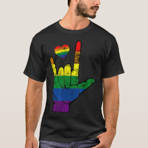 T-shirt Langues des signes gay pride ASL LGBT Sensibilisat