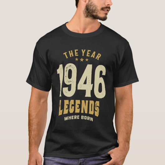 T-shirt L'année 1946 Vintage - 77 Ans d'Awesome! (Devant)