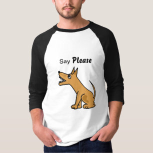 T-shirt L'ANNONCE indiquent la chemise svp acérée de chien