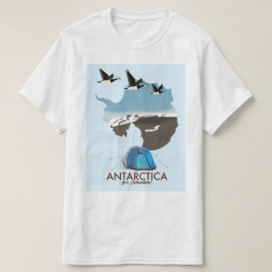 T-shirt L'Antarctique pour la carte d'affiche de voyage