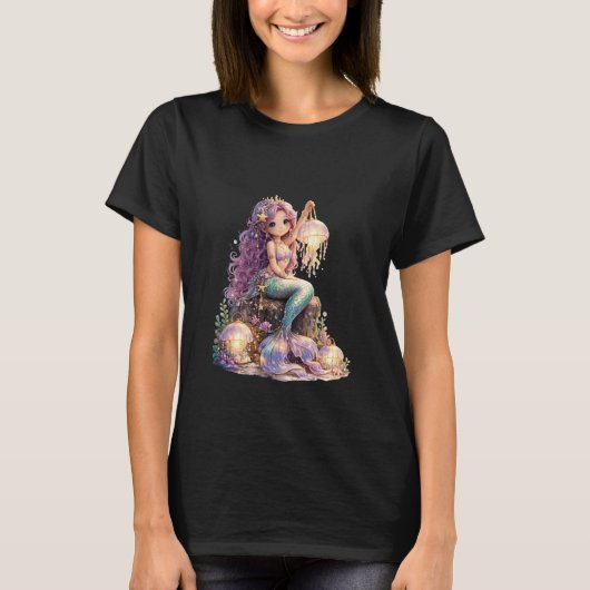 T-shirt Lanterne de sirène et de méduse (Devant)