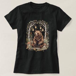 T-shirt Lanterne d'ours de la forêt de Woodland Art