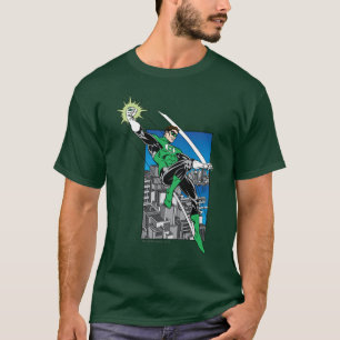 T-shirt Lanterne verte avec Arrière - plan de ville