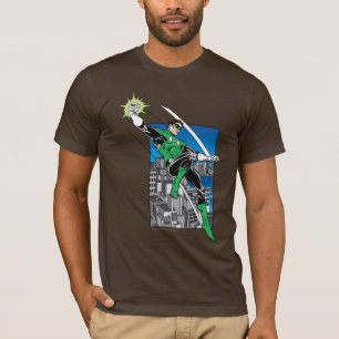 T-shirt Lanterne verte avec Arrière - plan de ville