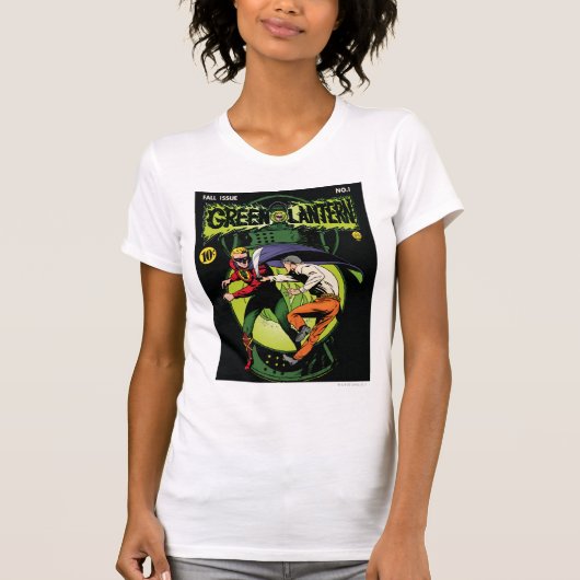 T-shirt Lanterne verte avec cape en combat (Devant)