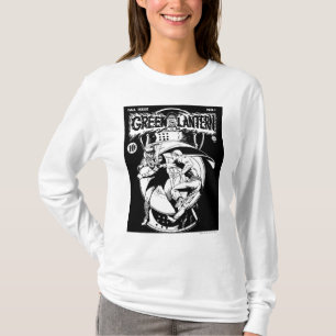 T-shirt Lanterne verte avec cape en combat, noir et blanc