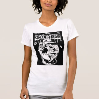 T-shirt Lanterne verte avec cape en combat, noir et blanc