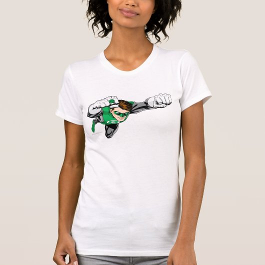 T-shirt Lanterne verte - bande dessinée, vol à droite (Devant)