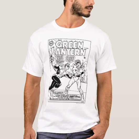 T-shirt Lanterne verte dans l'anneau, noir et blanc (Devant)