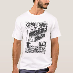 T-shirt Lanterne verte dans les tranchées, noir et blanc