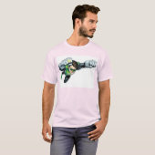 T-shirt Lanterne Verte - Entièrement Rendu, Volant À Droit (Devant entier)