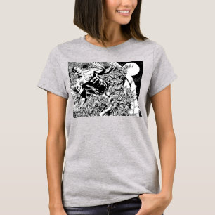 T-shirt Lanterne verte et la lune - noire et blanche