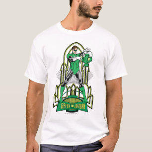T-shirt Lanterne verte sur l'arrière - plan décoratif