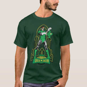 T-shirt Lanterne verte sur l'arrière - plan décoratif