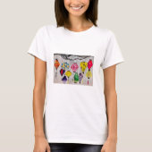 T-shirt lanternes chinoises aquarelle art (Devant)