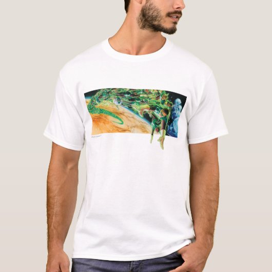 T-shirt Lanternes vertes volant dans l'espace (Devant)