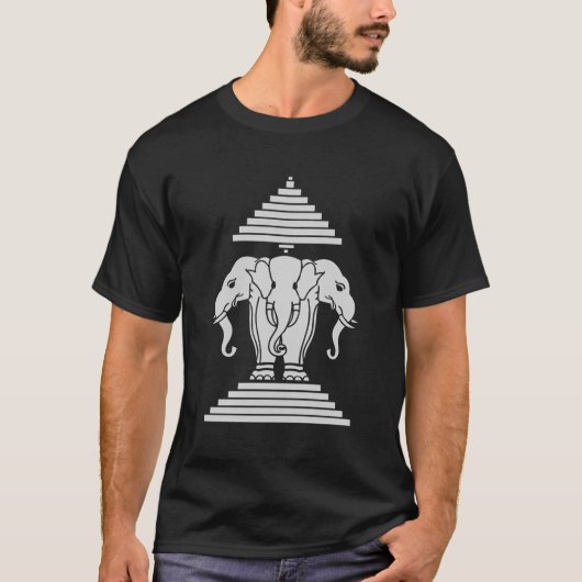 T-shirt Laos 3 Elephant Dirigé Erawan Lao (Devant)
