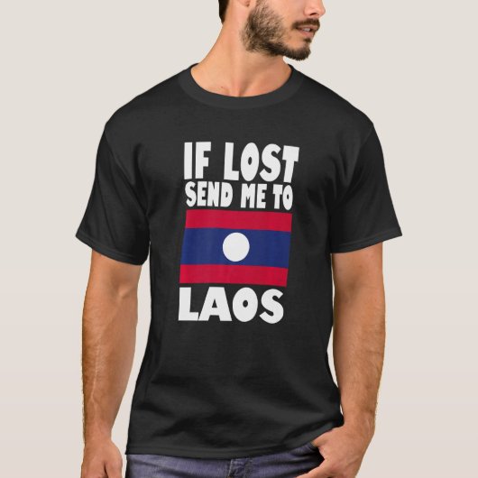 T-shirt Laos Flag Design If lost send me to Laos Premium (Devant)