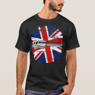 T-shirt Lap Steel Guitar UK Drapeau Slide Guitariste brita