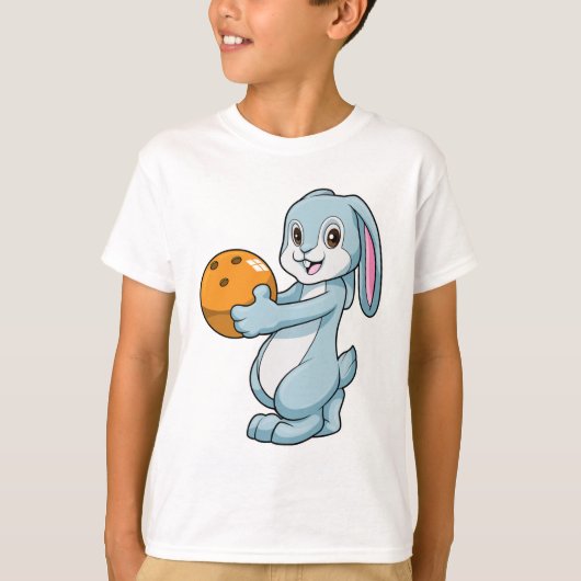 T-shirt Lapin à Bowling avec Bowling balle (Devant)