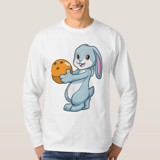 T-shirt Lapin à Bowling avec Bowling balle (Devant)