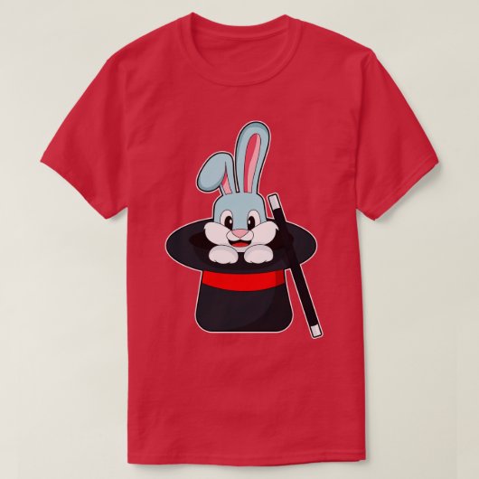 T-shirt Lapin à la magie avec chapeau de baguette (Design devant)