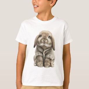 T-shirt Lapin à oreilles tombantes en pull boutonné pour e