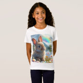 T-Shirt Lapin adorable à un lac enchanté (Devant entier)