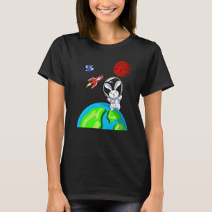 T-shirt Lapin Animal Externe Space Rocket Astronaut Bunny