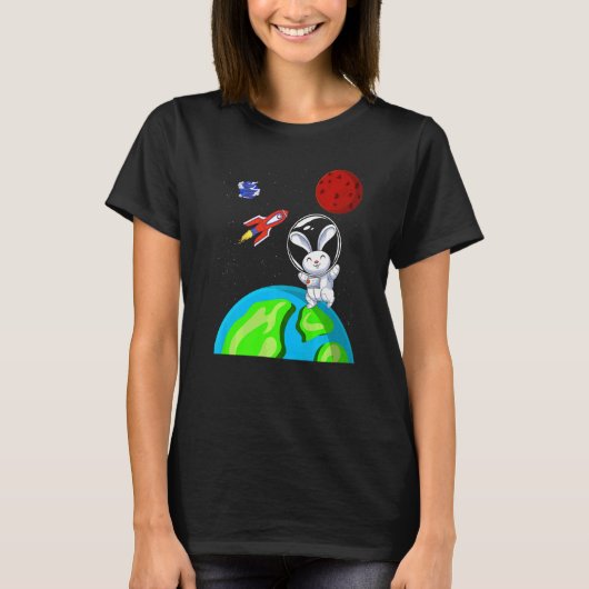 T-shirt Lapin Animal Externe Space Rocket Astronaut Bunny (Devant)
