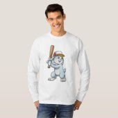 T-shirt Lapin au baseball avec batte de baseball (Devant entier)