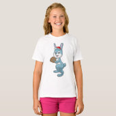 T-shirt Lapin au baseball avec gant de baseball (Devant entier)