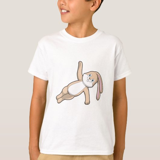 T-shirt Lapin au Yoga Stretching (Devant)