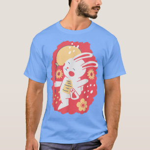 T-shirt Lapin avec Balloon pour Jardin et Lapin de Pâques