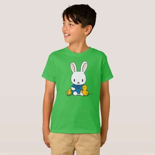 T-shirt Lapin avec canards Animaux mignons (Devant entier)