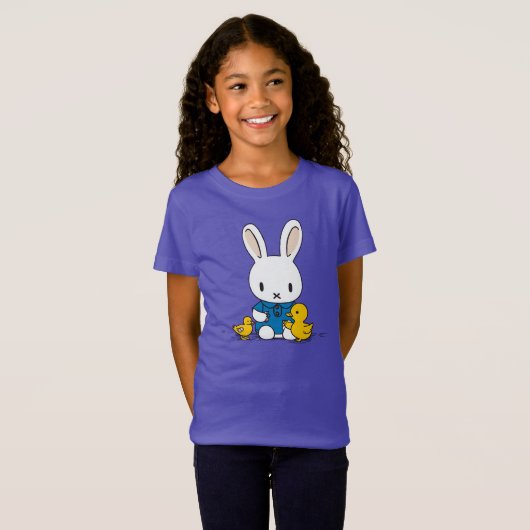 T-Shirt Lapin avec canards Animaux mignons (Devant entier)