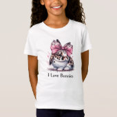 T-Shirt Lapin Avec Charmant Bow Cheveux (Devant)