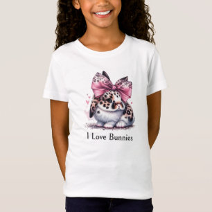 T-Shirt Lapin Avec Charmant Bow Cheveux
