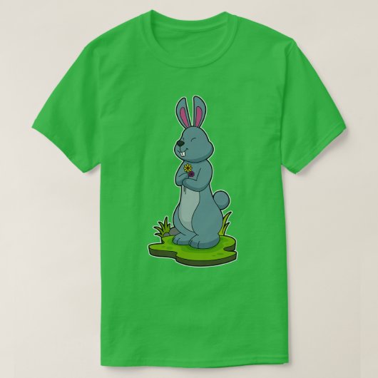 T-shirt Lapin avec des fleurs (Design devant)