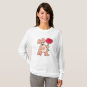 T-shirt Lapin avec Rose rouge (Devant entier)