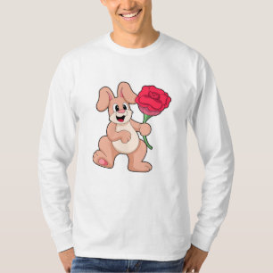 T-shirt Lapin avec Rose rouge